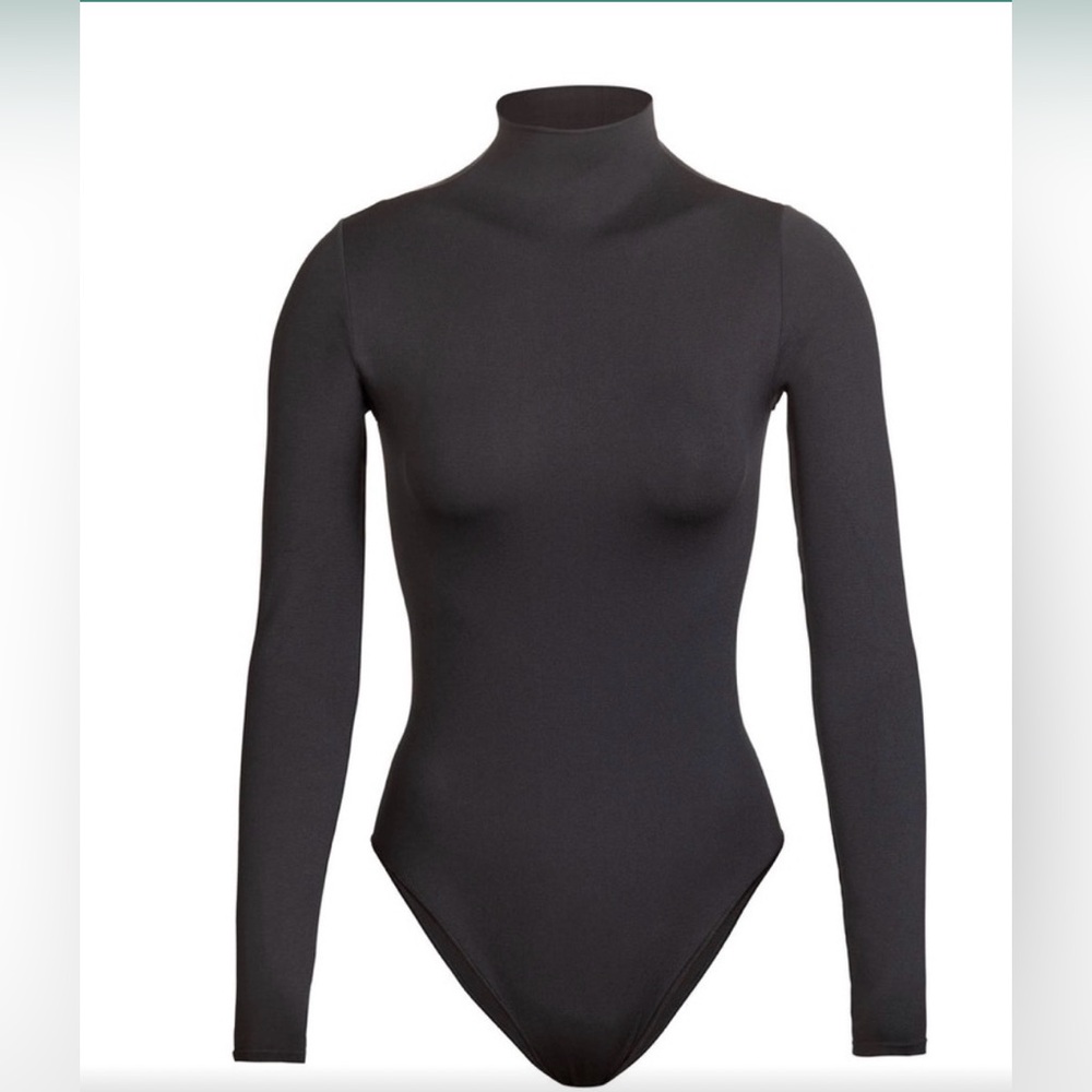SKIMS Black High Neck Bodysuit